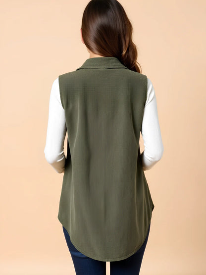 Corduroy Button Maternity Vest